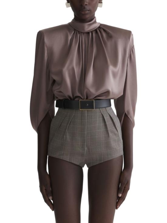26SS 뮈글러 블라우스 26P1TO 08603003 7002 Brown