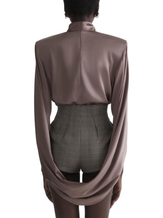 26SS 뮈글러 블라우스 26P1TO 08603003 7002 Brown - MUGLER