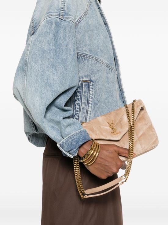 26SS 생로랑 토이 푸퍼 스웨이드 숄더백 759337 1U8079295 Beige - SAINT LAURENT