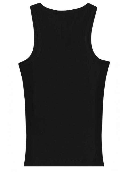 26SS 가니 토널 로고 코튼 립 탱크탑 A1050172 099 BLACK - GANNI
