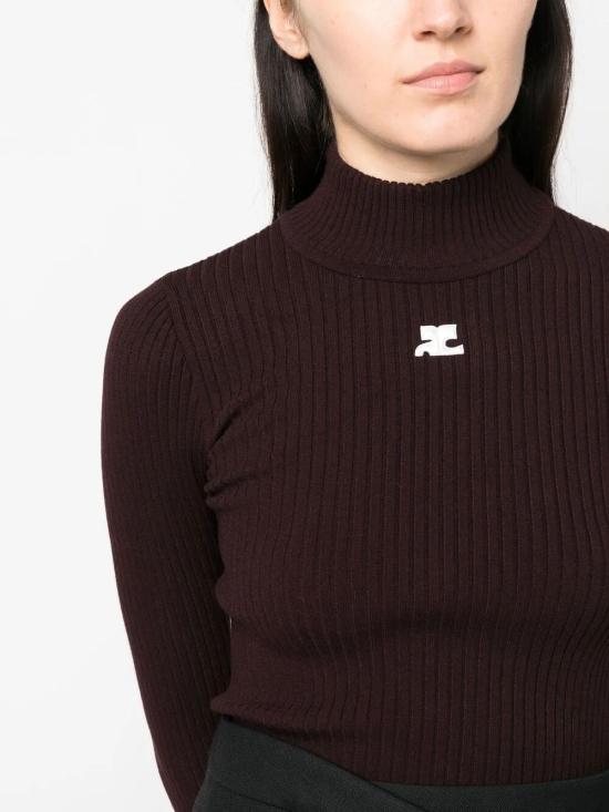 26SS 쿠레쥬 터틀넥 PERMPU022FI0001 4010 BURGUNDY - COURREGES