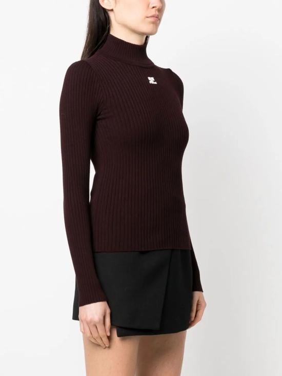 26SS 쿠레쥬 터틀넥 PERMPU022FI0001 4010 BURGUNDY - COURREGES
