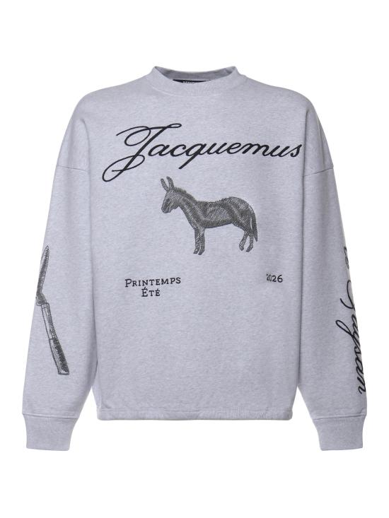 26SS 자크뮈스 긴팔 티셔츠 SSM00314AJ001749DS DONKEY JACQUARD GREY DOM