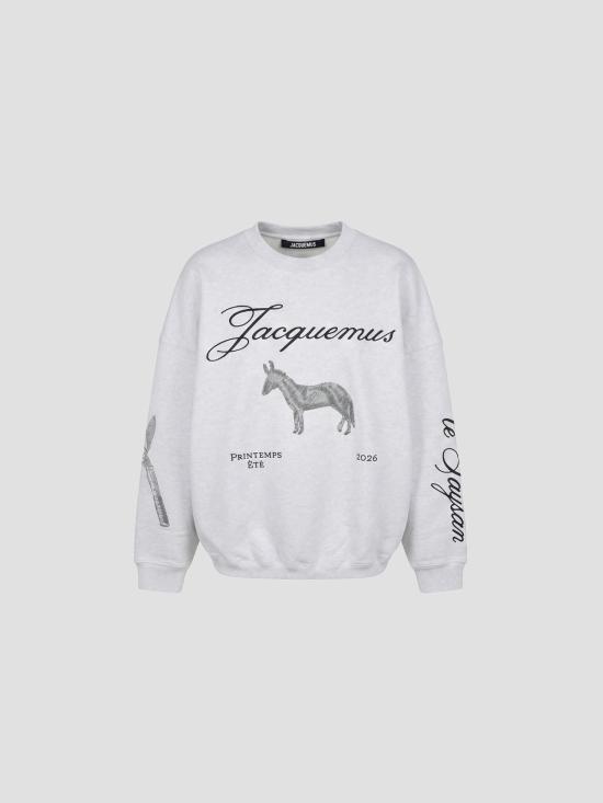 26SS 자크뮈스 긴팔 티셔츠 SSM00314AJ00174 9DS DONKEY JACQUARD GREY DOM
