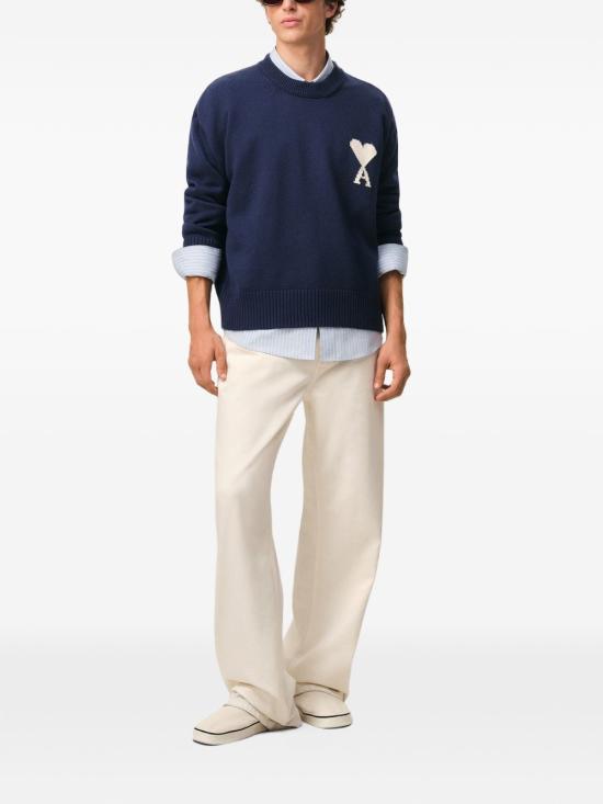 26SS 아미 스웨터 UKS859 KN0156A116 Blue - AMI