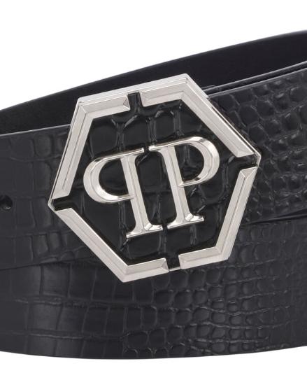 26SS 필립 플레인 가죽 벨트 MVA0978 PLE010N 02 Black - PHILIPP PLEIN