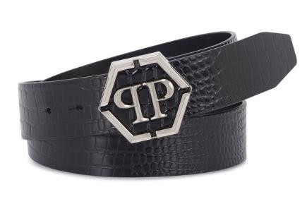 26SS 필립 플레인 가죽 벨트 MVA0978 PLE010N 02 Black