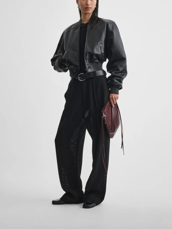 26SS 피비 파일로 가죽 자켓 AV74LE2405 900BK Black - PHOEBE PHILO