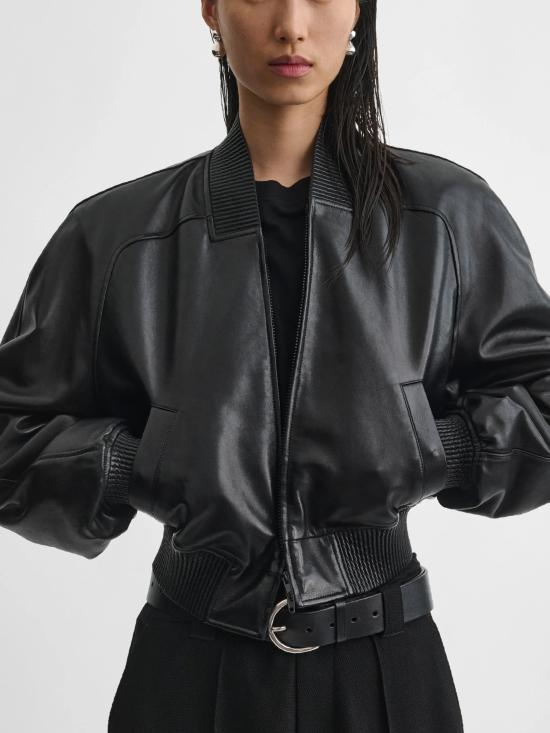 26SS 피비 파일로 가죽 자켓 AV74LE2405 900BK Black - PHOEBE PHILO