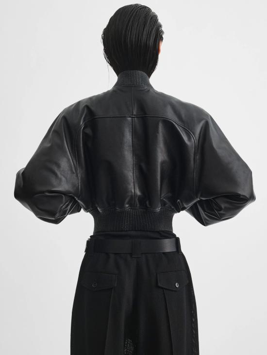 26SS 피비 파일로 가죽 자켓 AV74LE2405 900BK Black - PHOEBE PHILO