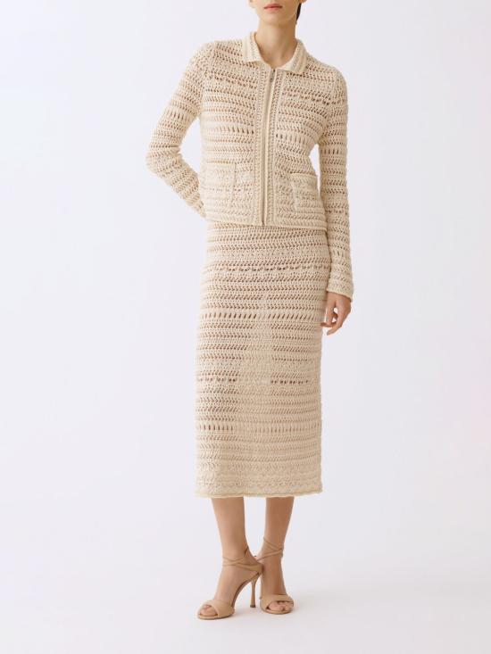 26SS 파비아나 필리피 롱 스커트 GND266F383L735 0149 White - FABIANA FILIPPI