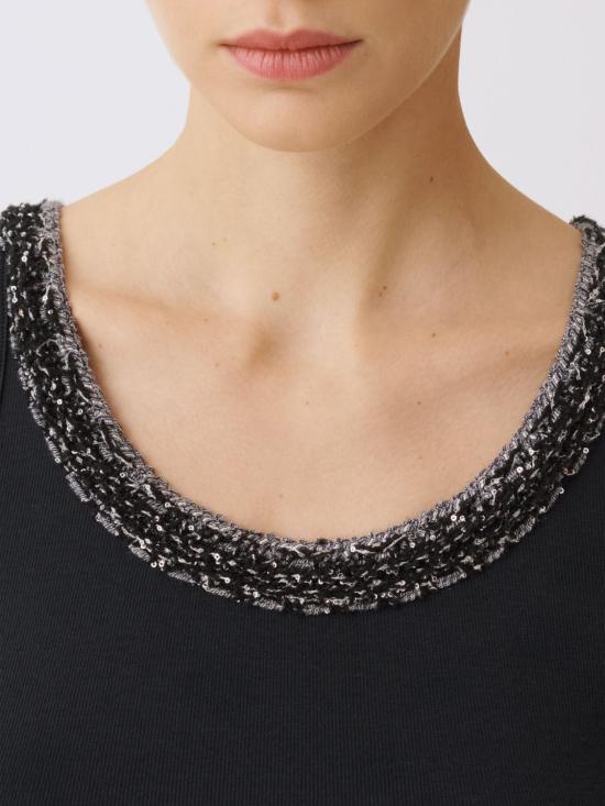 26SS 파비아나 필리피 민소매 티셔츠 JED266F602L918 5146 Black - FABIANA FILIPPI