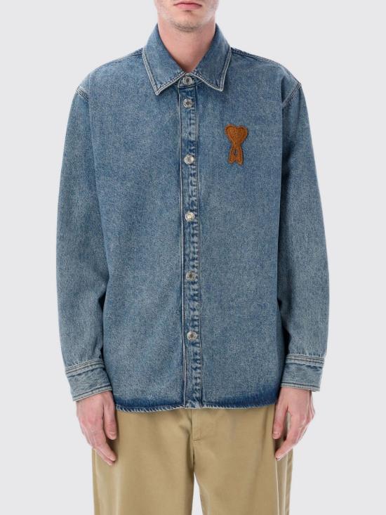 26SS 아미 ADC 코튼 니트 오버셔츠 UJK897DE0046 480 Blue