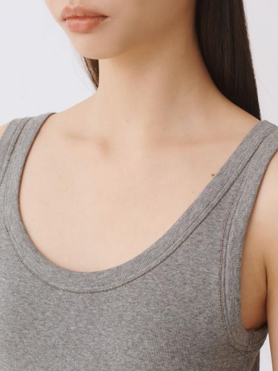 26SS 파비아나 필리피 민소매 티셔츠 JED266F602L896 8132 Grey - FABIANA FILIPPI