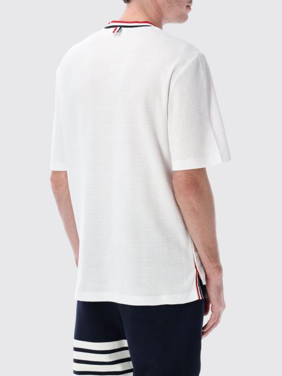 26SS 톰브라운 포인텔 코튼 티셔츠 MJS259AJ0153 100 White - THOM BROWNE