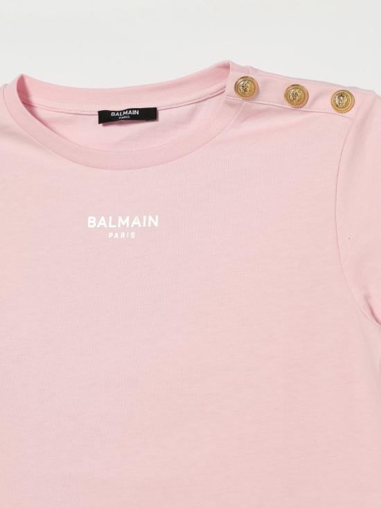 26SS [키즈] 발망 티셔츠 BY8A01Z3672 51EOR Pink - BALMAIN