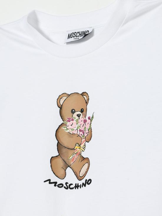 26SS [키즈] 모스키노 티셔츠 HGM06KLAA02 10101 White - MOSCHINO