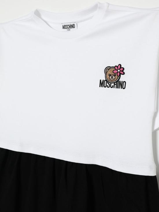 26SS [키즈] 모스키노 원피스 HDV0HRLAA43 80359 White - MOSCHINO