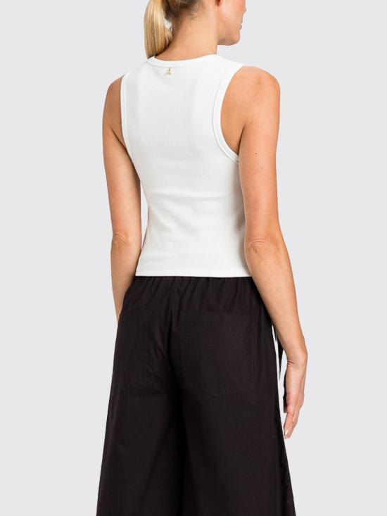 26SS 액티튜드 트윈세트 민소매 티셔츠 261AP2201 00526 White - ACTITUDE TWINSET