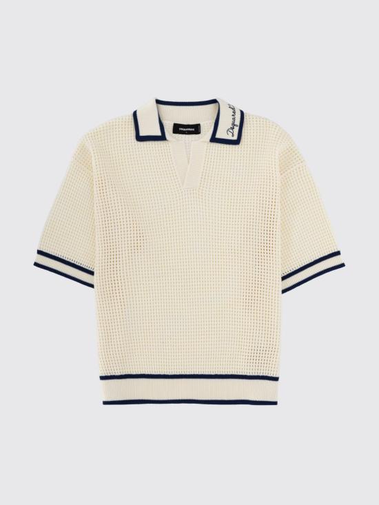 26SS 디스퀘어드2 폴로 티셔츠 S74HA1598D13194 102 White - DSQUARED2