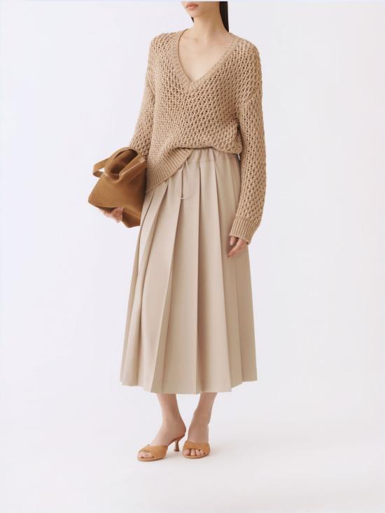 26SS 파비아나 필리피 롱 스커트 GND266F398D754 0162 Nude - FABIANA FILIPPI