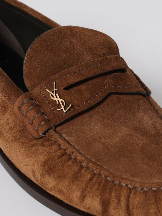 26SS 생로랑 스웨이드 페니로퍼 8211732OYAA 2732 Brown - SAINT LAURENT