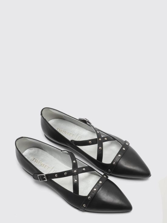 26SS [키즈] 트윈셋 플랫 슈즈 261GCJ020 00006 Black - TWINSET