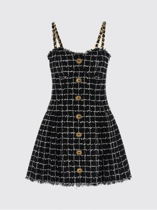 26SS 발망 롱 원피스 GF1R5163XL62 EAB Black - BALMAIN