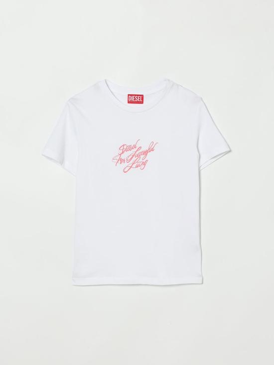 26SS [키즈] 디젤 티셔츠 J025970GRAI K100 White