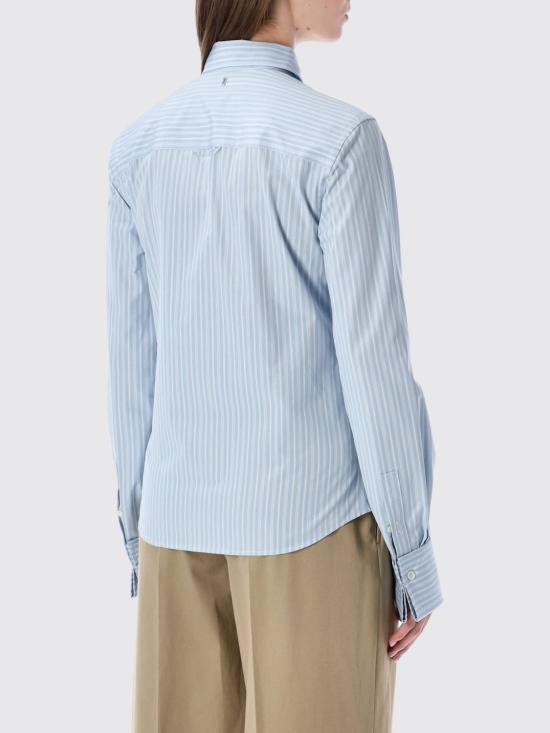 26SS 아미 코튼 롱 슬리브 러플 어드저스티드 셔츠 캐시미어 FSH821CO0219 4844 Blue - AMI