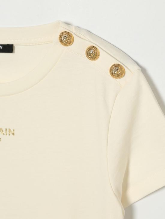 26SS [키즈] 발망 티셔츠 BY8A01Z3672 102OR White - BALMAIN