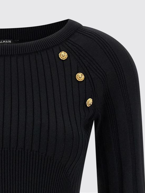 26SS 발망 스웨터 GF1ARA60KJ45 0PA Black - BALMAIN