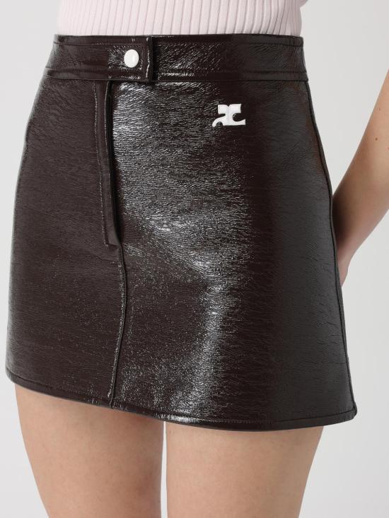 26SS 쿠레쥬 숏 스커트 PERCJU001VY0014 1983 Brown - COURREGES