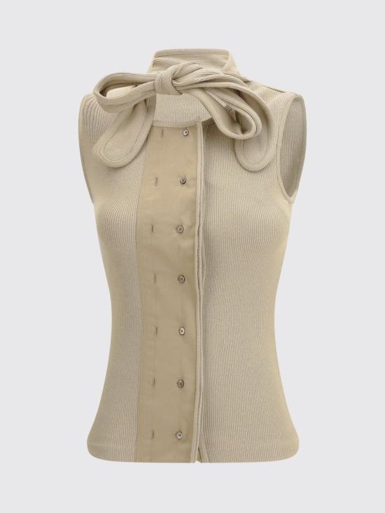 26SS 르메르 애시메트릭 저지 탑 TS0004LJ1030 GR609 Green - LEMAIRE