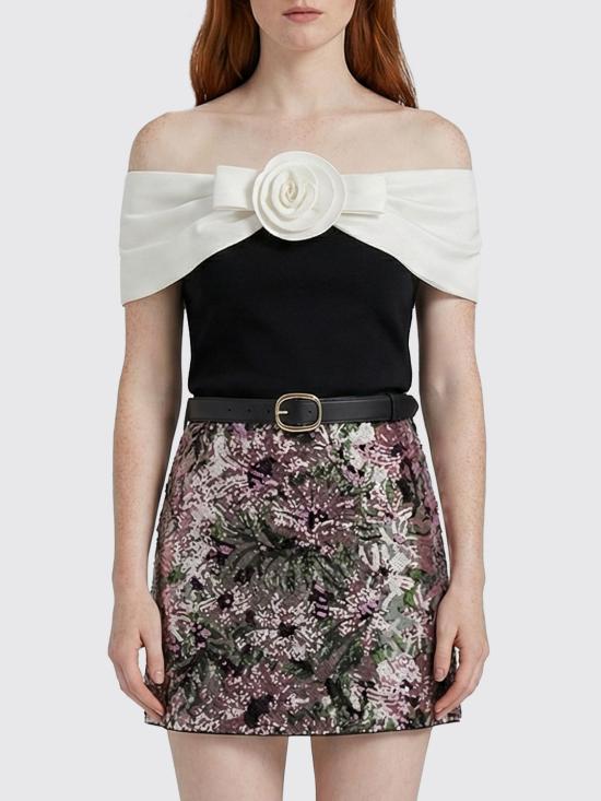 26SS 셀프 포트레이트 반팔 티셔츠 RS26180TB BLACK White