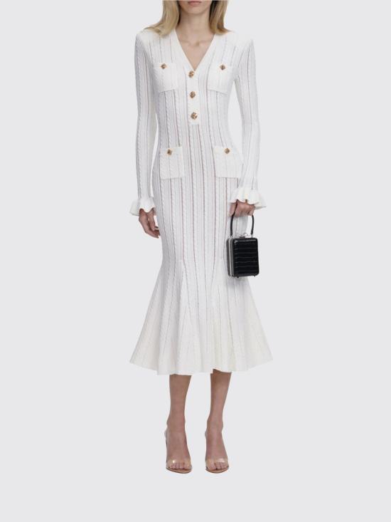 26SS 셀프 포트레이트 롱 원피스 SS26051MW White