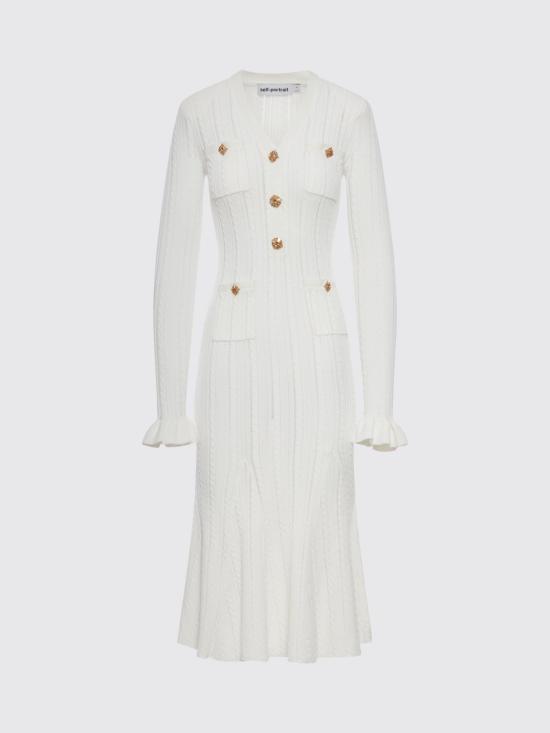 26SS 셀프 포트레이트 롱 원피스 SS26051MW White - SELF PORTRAIT