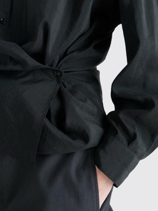 26SS 르메르 스트레이트 칼라 트위스트 셔츠 SH1141LF1308 BK999 Black - LEMAIRE