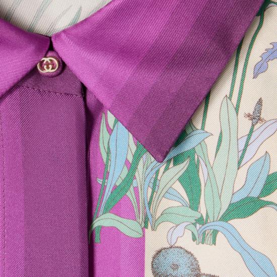 26SS 구찌 프린트 실크 트윌 셔츠 856092ZAUK79224 White - GUCCI