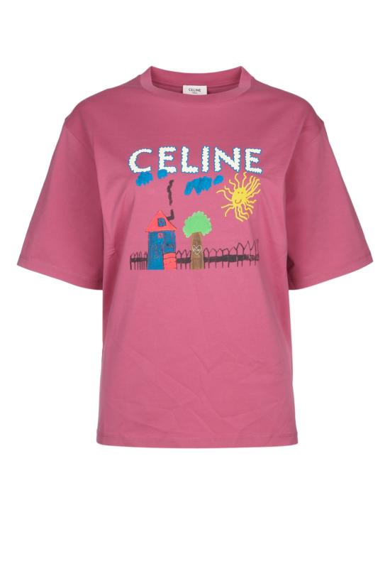 25FW 셀린느 반팔 티셔츠 RX0D5507Z GDD7 ROSEPASSEMULTICO