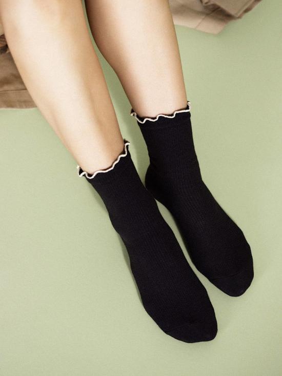  한셀 프롬 바젤 양말 써멀 러플 스포티 그립 크루삭스 레드 - HANSEL FROM BASEL