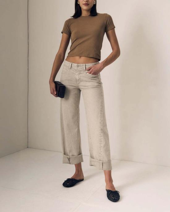  르장 데님 팬츠 Le Jean 셀레나 크롭 커프 진