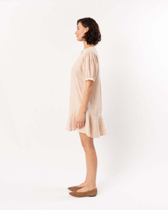  벨벳 미디 스커트 메도우 드레스 샌드 캐슬 - VELVET