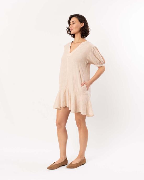  벨벳 미디 스커트 메도우 드레스 샌드 캐슬 - VELVET