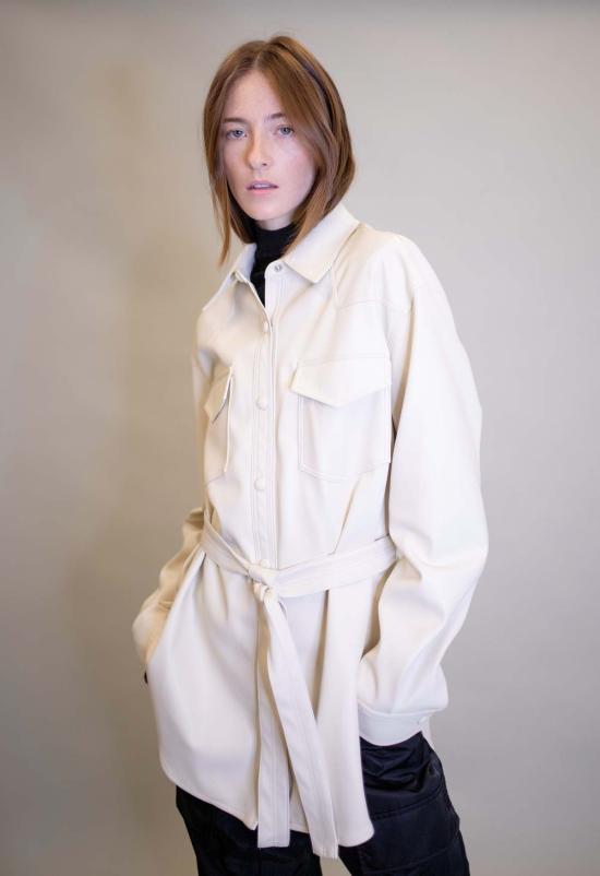  더 엔케이씨 스토어 가죽 자켓 NKC 스토어 아리엘 셔켓 재킷 크림