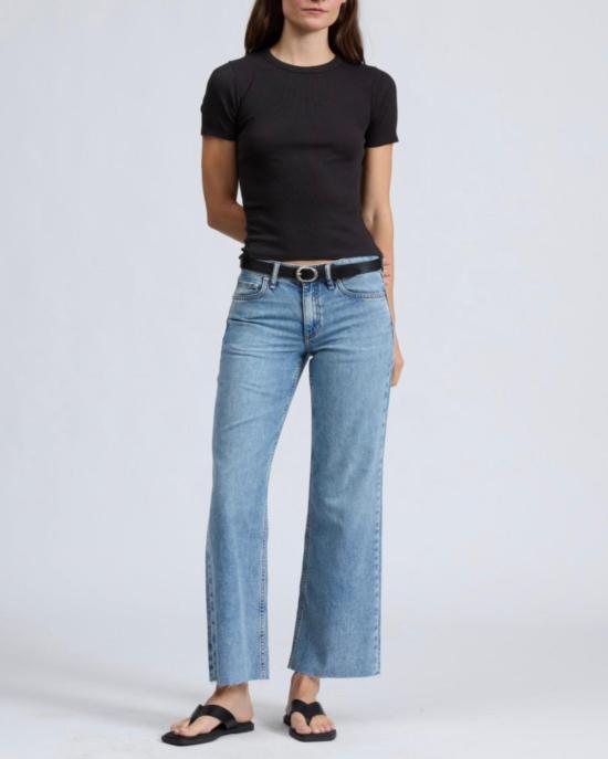  랙앤본 반팔 티셔츠 Rag & Bone The Essential Rib S/S 크루넥 티셔츠 블랙