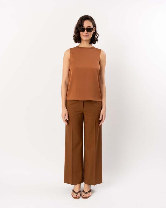  띠어리 블라우스 시어리 스트레이트 쉘 탑 브라이트 코냑 - THEORY