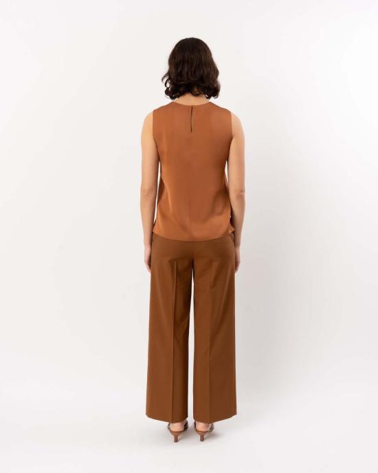  띠어리 블라우스 시어리 스트레이트 쉘 탑 브라이트 코냑 - THEORY