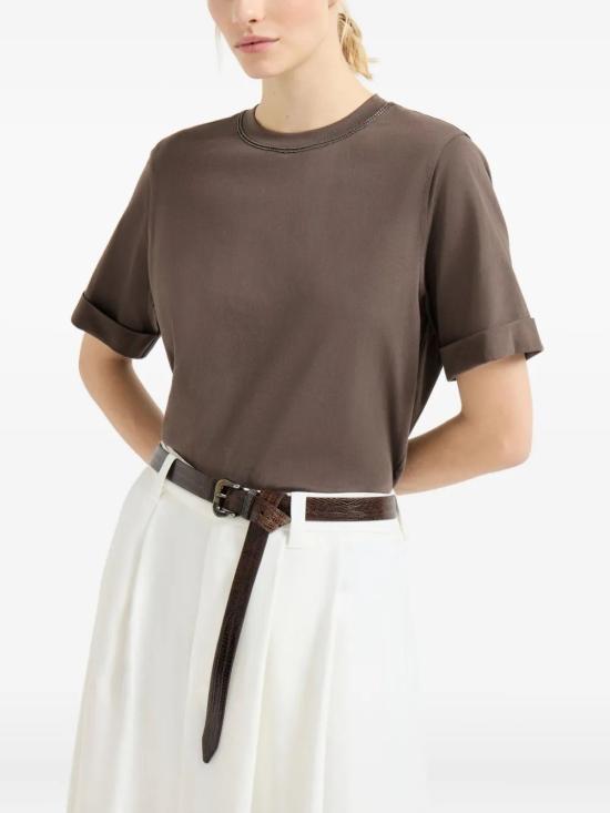 26SS 브루넬로 쿠치넬리 반팔 티셔츠 M0T81BZ100 C8589 BROWN - BRUNELLO CUCINELLI