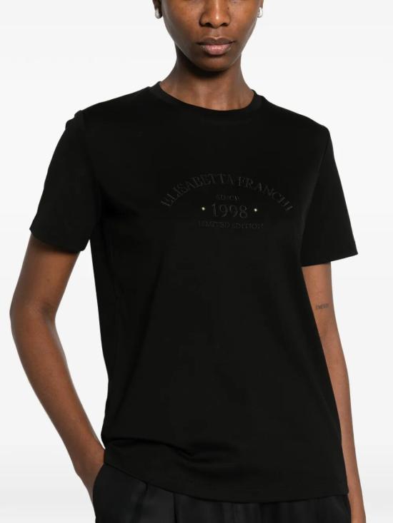 26SS 엘리자베타프랜치 반팔 티셔츠 MA01761E2 110 BLACK - ELISABETTA FRANCHI